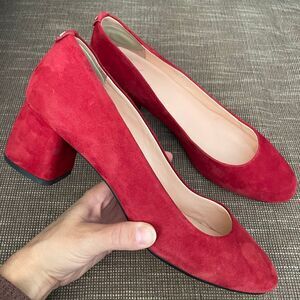 Kate Spade red suede block heel women’s shoe size 8.5